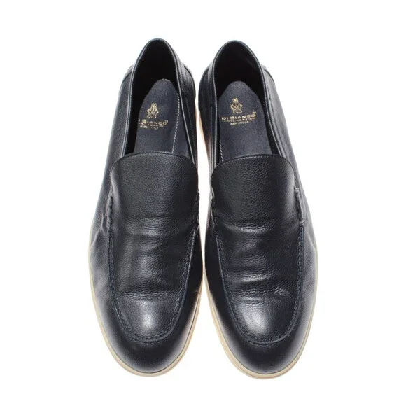 Di Bianco NWB Etna Pebble Leather Loafers / Drivers Size 42 (US 9) in Navy